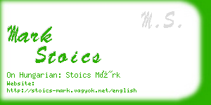 mark stoics business card